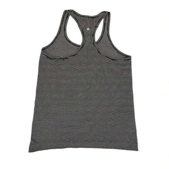 Lululemon run sweat repeat tank striped black and white size 10 - Picture 2 of 7